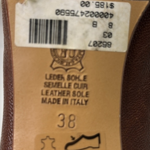 Vintage NWT Arnold Churgin Brown Leather Kitten Heel Loafers - Picture 9 of 12